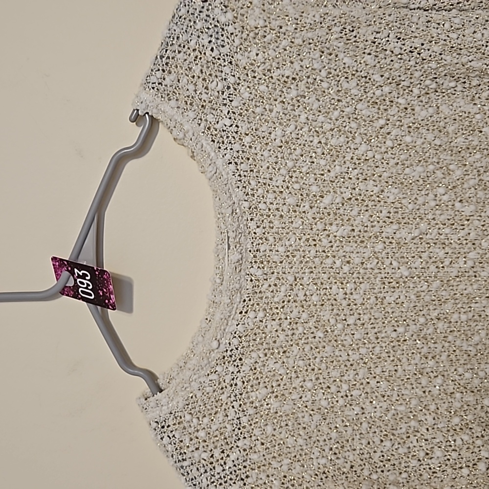 Aeropostale white and gold see through blouse. - Picture 5 of 6